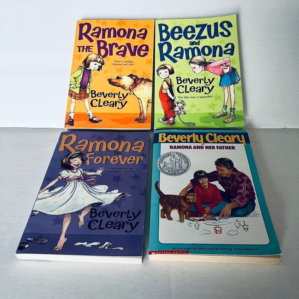 Beverly Cleary book bundle of four (4) used Ramona themed books.